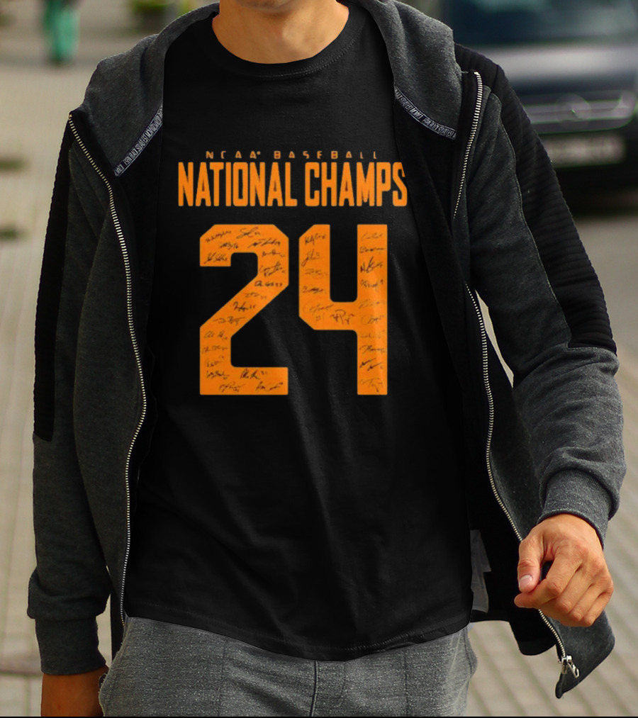 NCAA Baseball National Champs 24 Tennessee Volunteers Signature T-Shirt