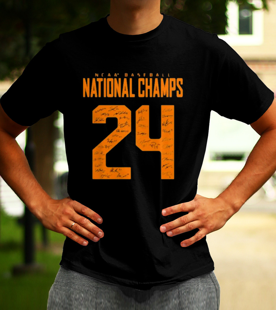NCAA Baseball National Champs 24 Tennessee Volunteers Signature T-Shirt
