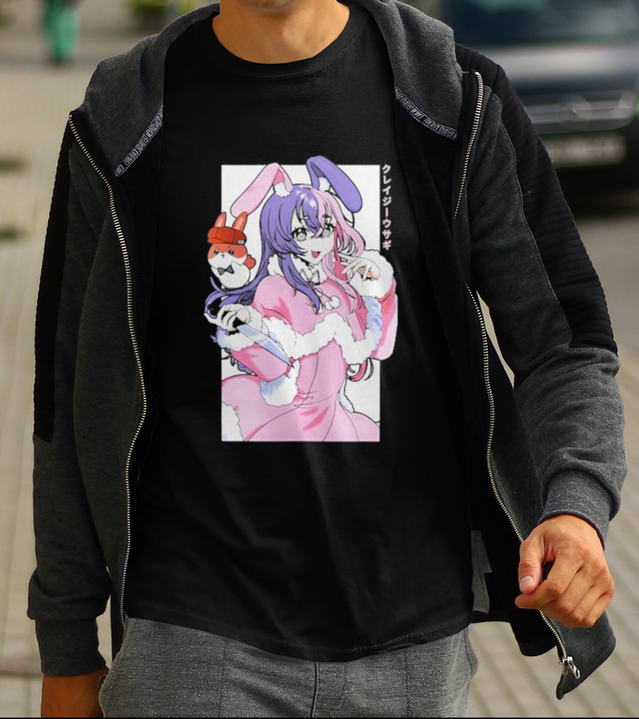 Punkalopi Gamer Supps クレイジーウサギ Bunny Anime Character T-Shirt