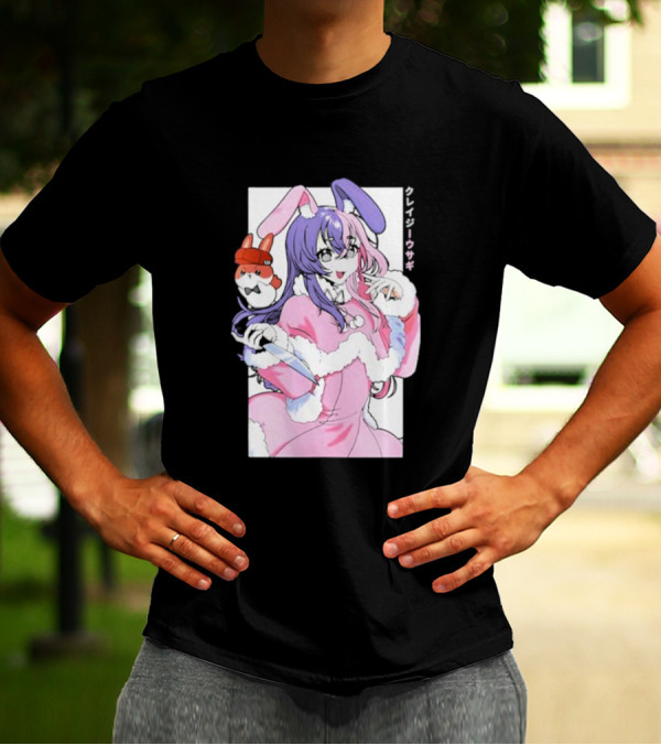 Punkalopi Gamer Supps クレイジーウサギ Bunny Anime Character T-Shirt
