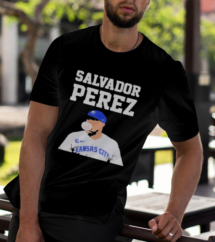 SALVADOR PEREZ KANSAS CITY BUBBLE GUM KING KC BASEBALL T-Shirt