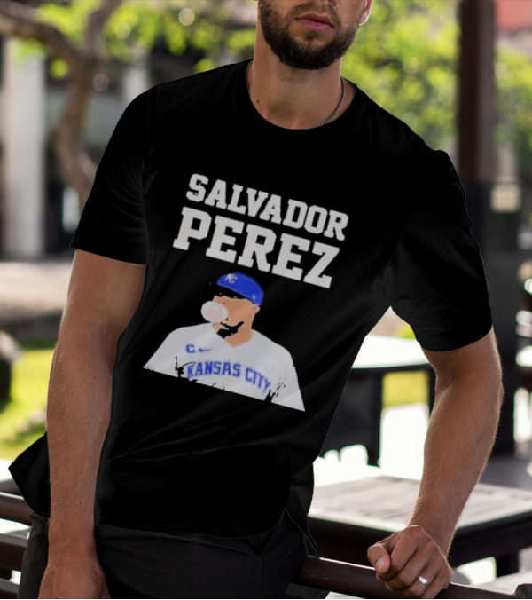 SALVADOR PEREZ KANSAS CITY BUBBLE GUM KING KC BASEBALL T-Shirt