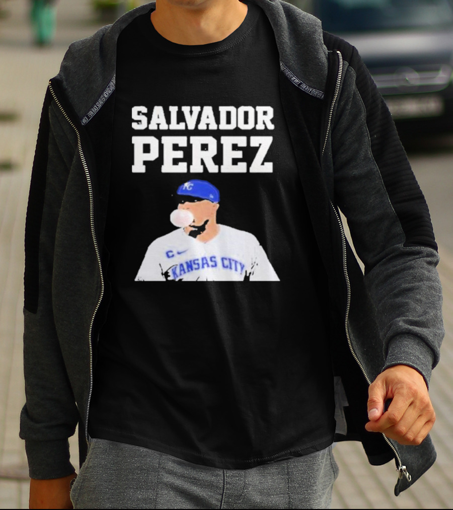 SALVADOR PEREZ KANSAS CITY BUBBLE GUM KING KC BASEBALL T-Shirt