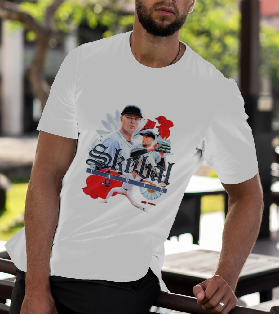 Skubal Tarik Baseball Player Floral Collage T-Shirt