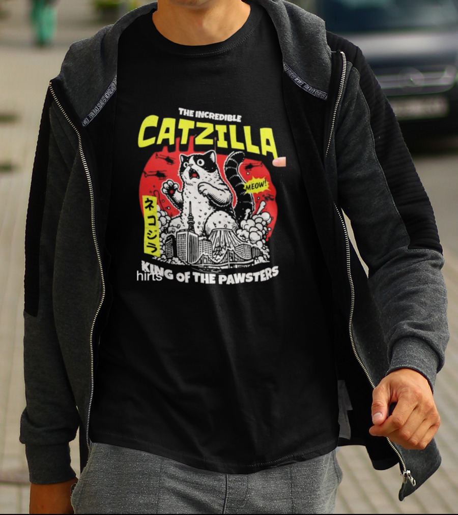 The Incredible Catzilla Meow King Of The Pawsters T-Shirt