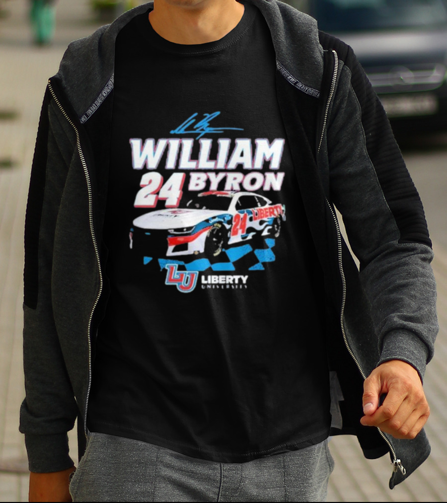 William Byron 24 Liberty University Race Car LU Signature T-Shirt