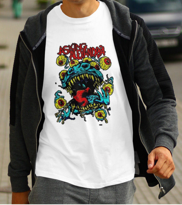 Asking Alexandria Eyeball Monster With Multiple Eyes And Fanged Mouth T-Shirt