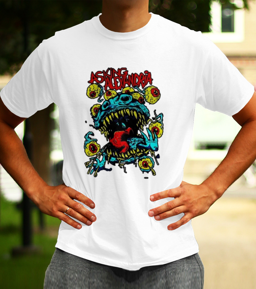 Asking Alexandria Eyeball Monster With Multiple Eyes And Fanged Mouth T-Shirt