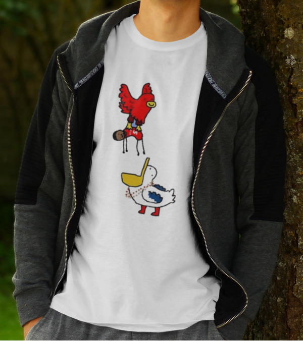 Atlanta Hawks Trade Dejounte Murray Featuring Cartoon Red Hawk Flying Over Pelican T-Shirt