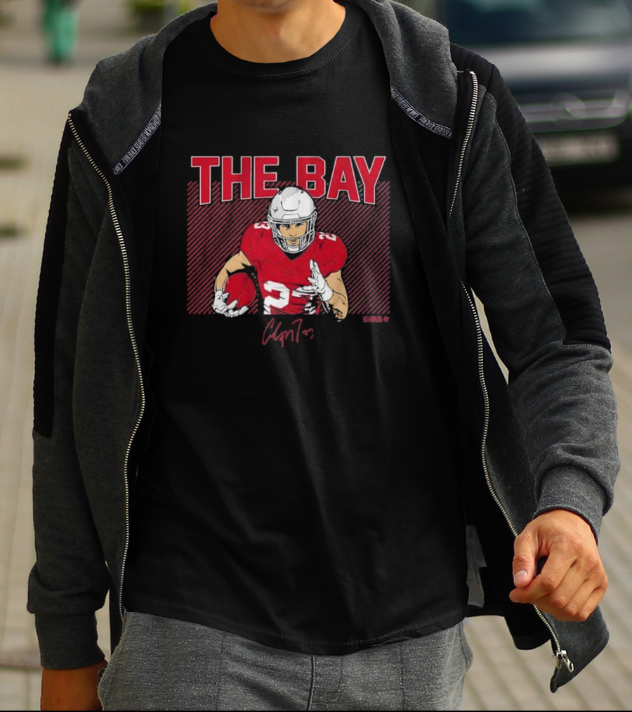 THE BAY Christian McCaffrey Red Football T-Shirt