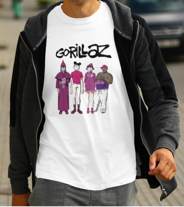 Gorillaz Cracker Island Group In Pink Outfits T-Shirt