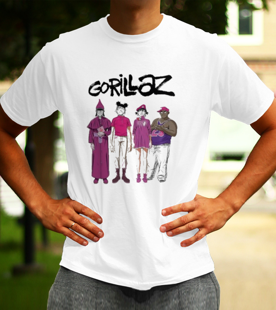 Gorillaz Cracker Island Group In Pink Outfits T-Shirt