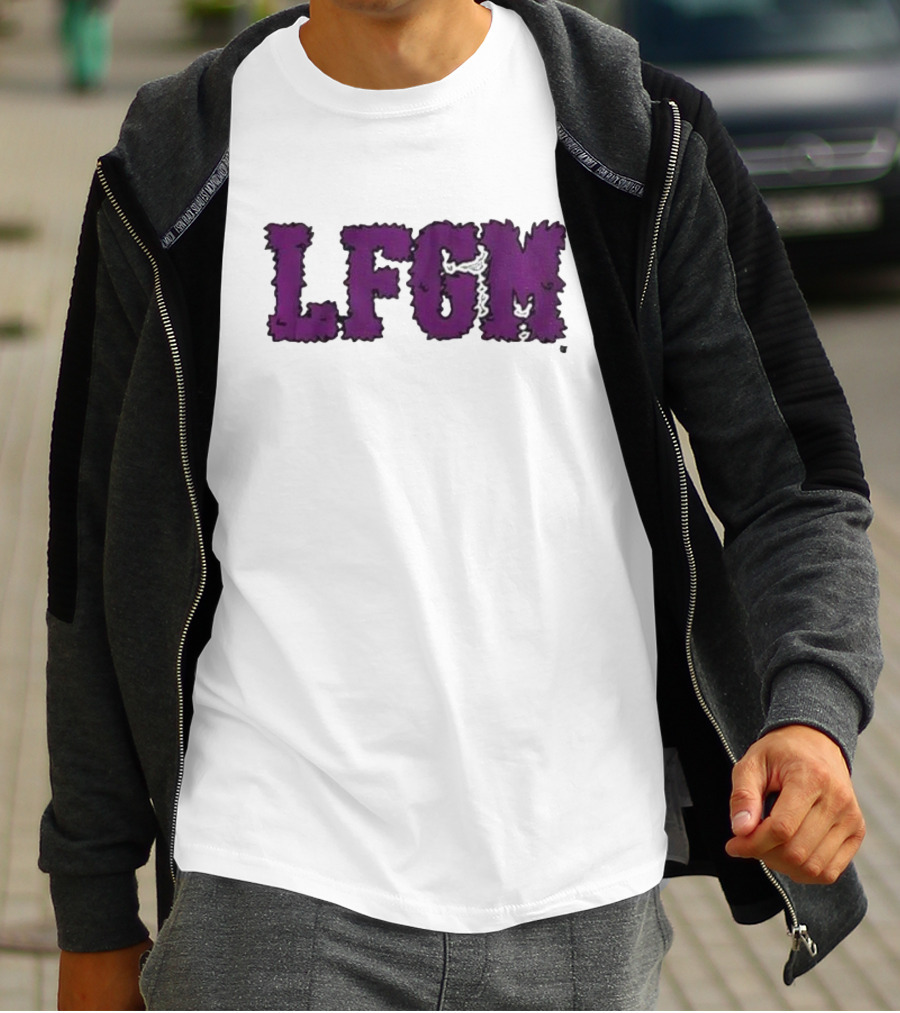 Fuzzy LFGM Purple Text T-Shirt