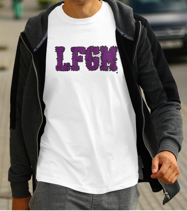 Fuzzy LFGM Purple Text T-Shirt