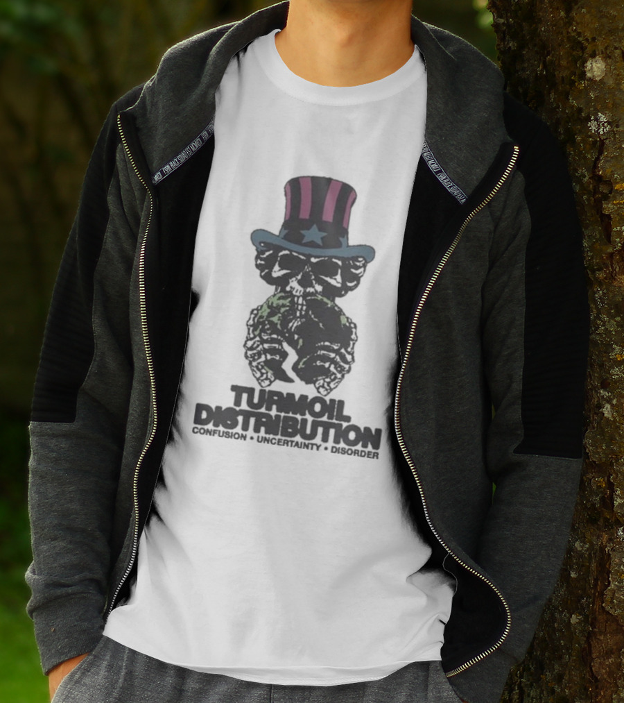 Turmoil Distribution Confusion Uncertainty Disorder Uncle Sam Skull T-Shirt