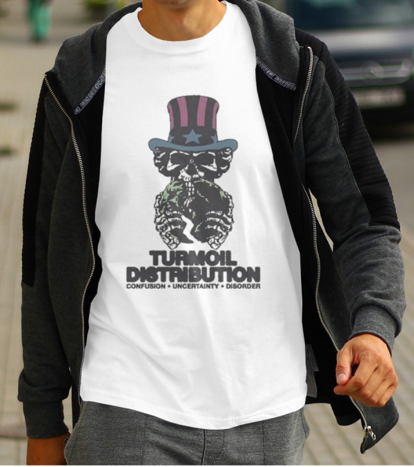 Turmoil Distribution Confusion Uncertainty Disorder Uncle Sam Skull T-Shirt