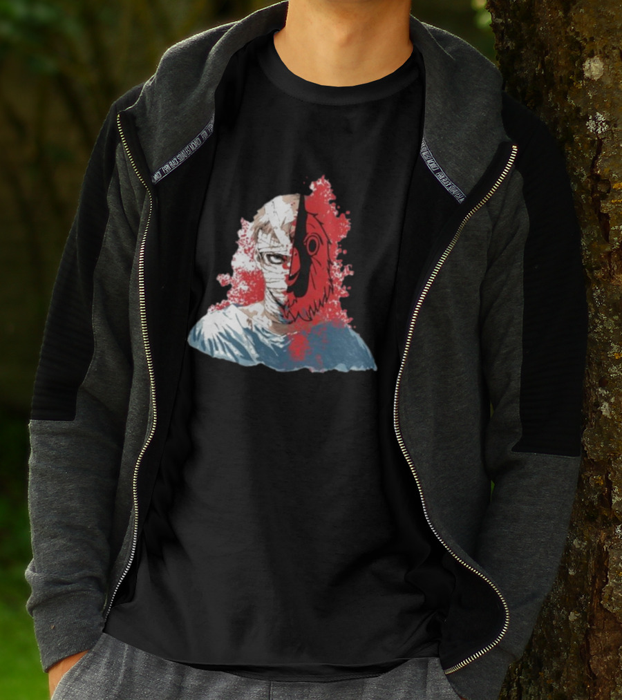 Hospital Jacket Escape Graphic Red Splatter Masked Face T-Shirt