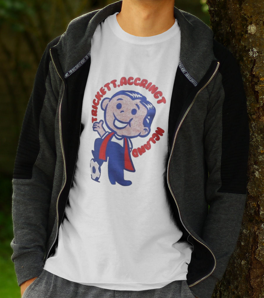 Trickett Accrington England Soccer Boy Cartoon Character T-Shirt