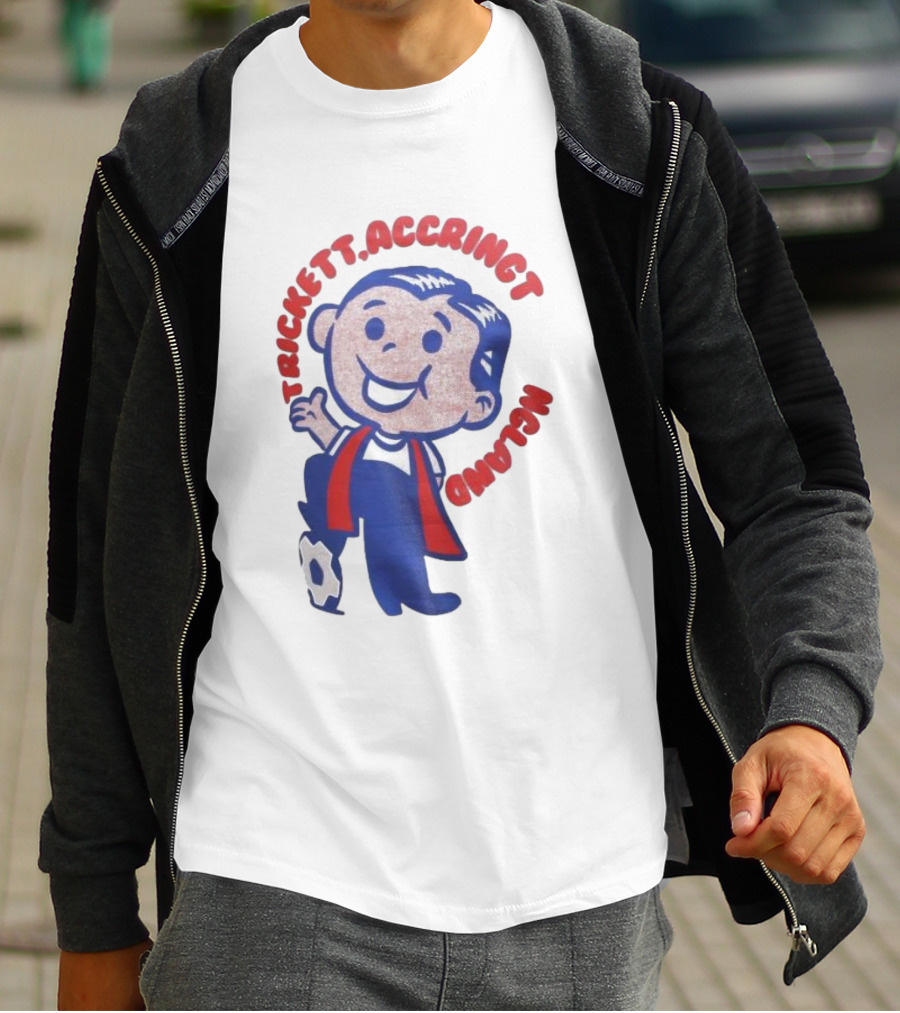 Trickett Accrington England Soccer Boy Cartoon Character T-Shirt