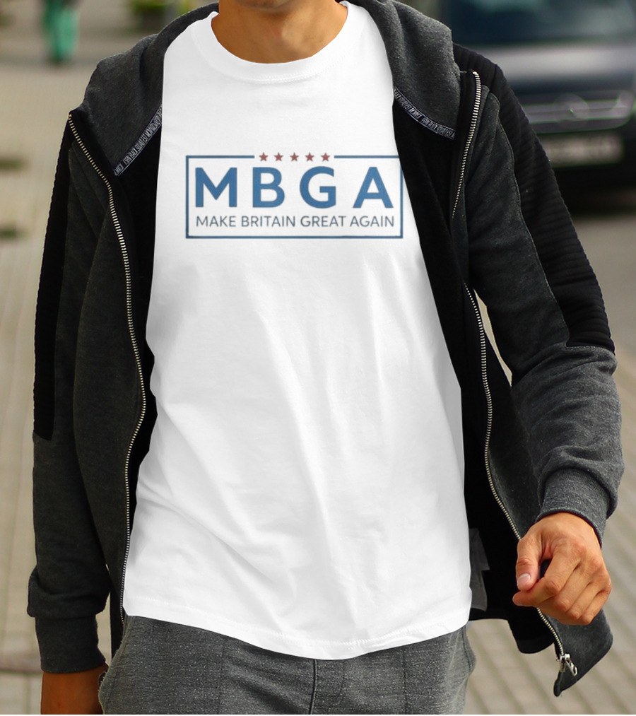 MBGA Make Britain Great Again Red Stars Blue Letters T-Shirt