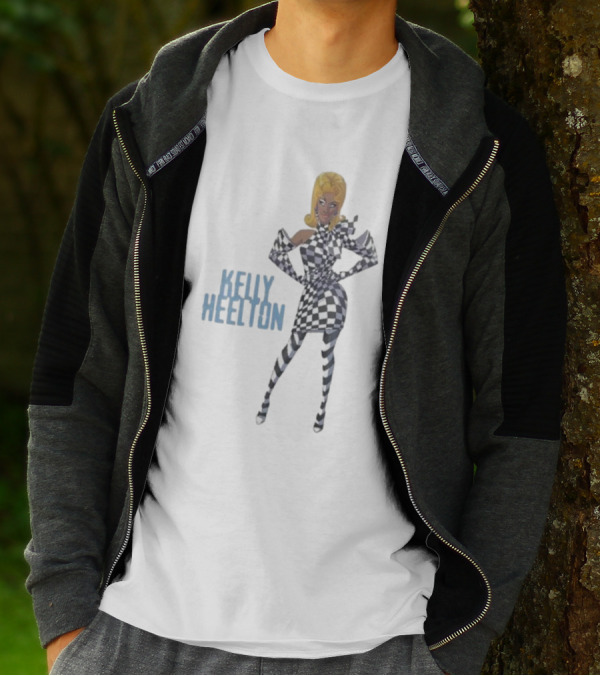 Kelly Heelton Cartoon Collection Checkered T-Shirt