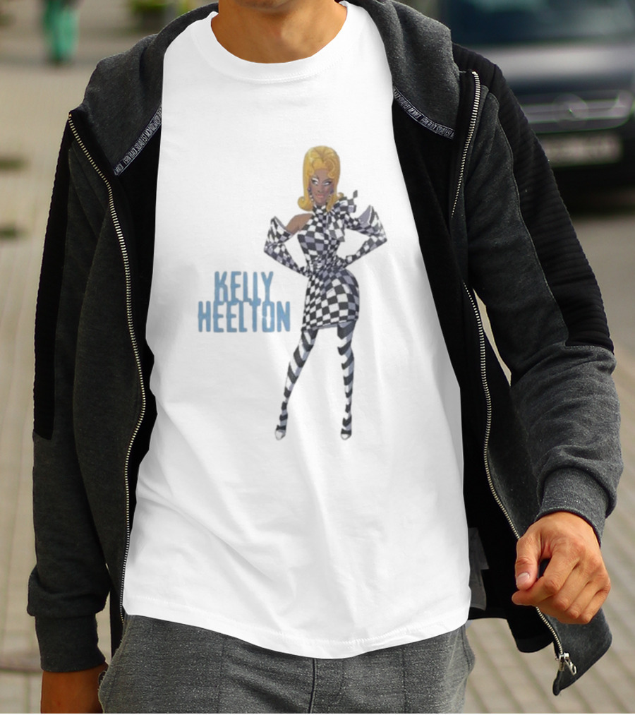 Kelly Heelton Cartoon Collection Checkered T-Shirt