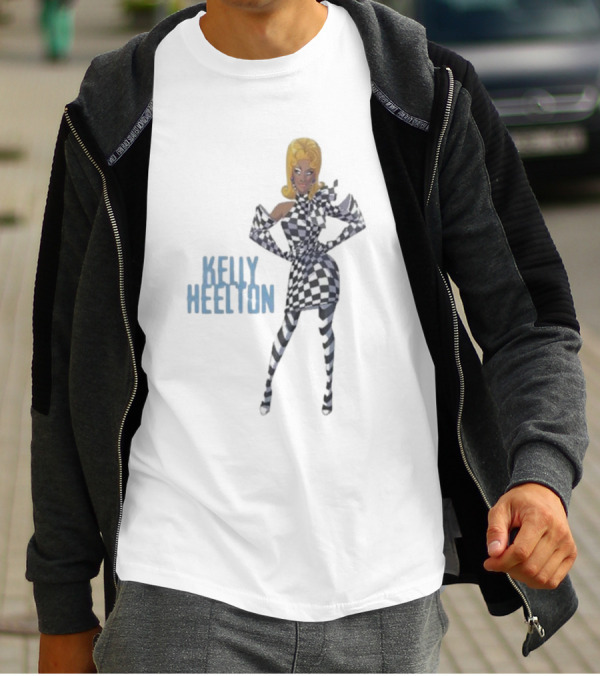 Kelly Heelton Cartoon Collection Checkered T-Shirt