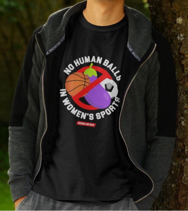 No Human Balls In Women's Sports Basketball Soccer Rebel News Eggplant T-Shirt