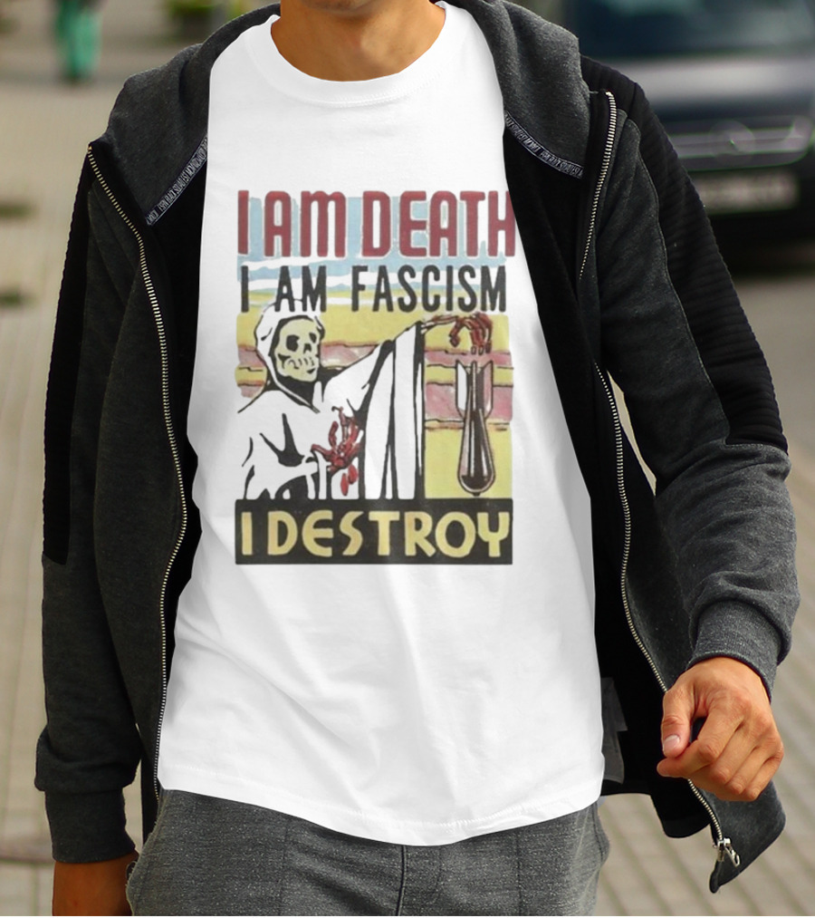Propagandopolis I Am Death I Am Fascism I Destroy Skeleton Bomb T-Shirt