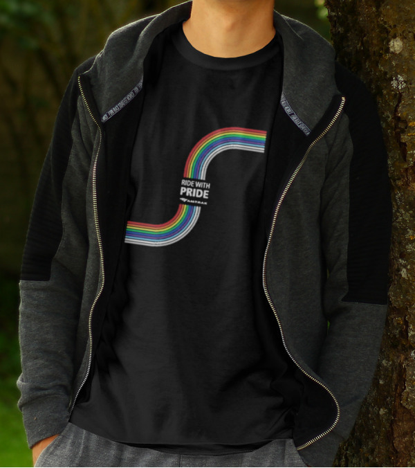 Ride With Pride Amtrak Rainbow Curve T-Shirt