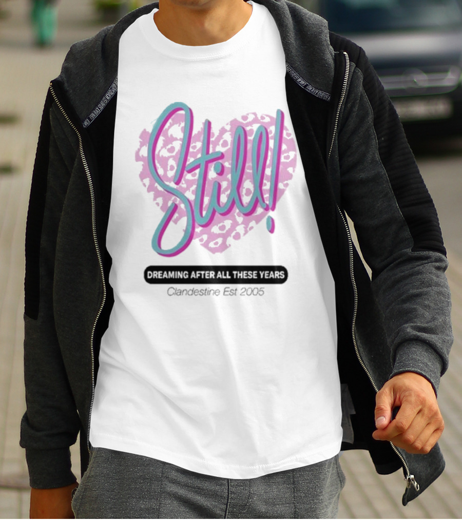 Still Dreaming After All These Years Clandestine Est 2005 Leopard Print Heart T-Shirt