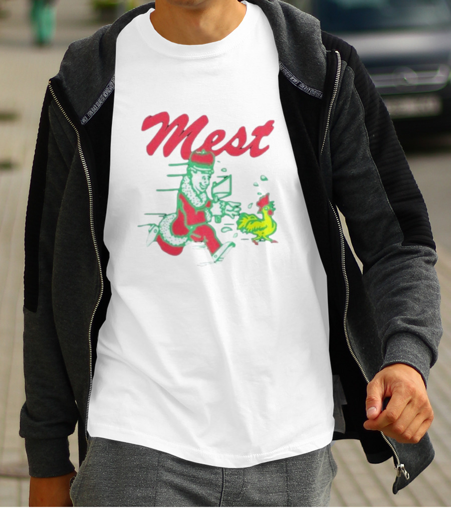 Tony Lovato X Mest The Boys Santa Running With Chicken T-Shirt