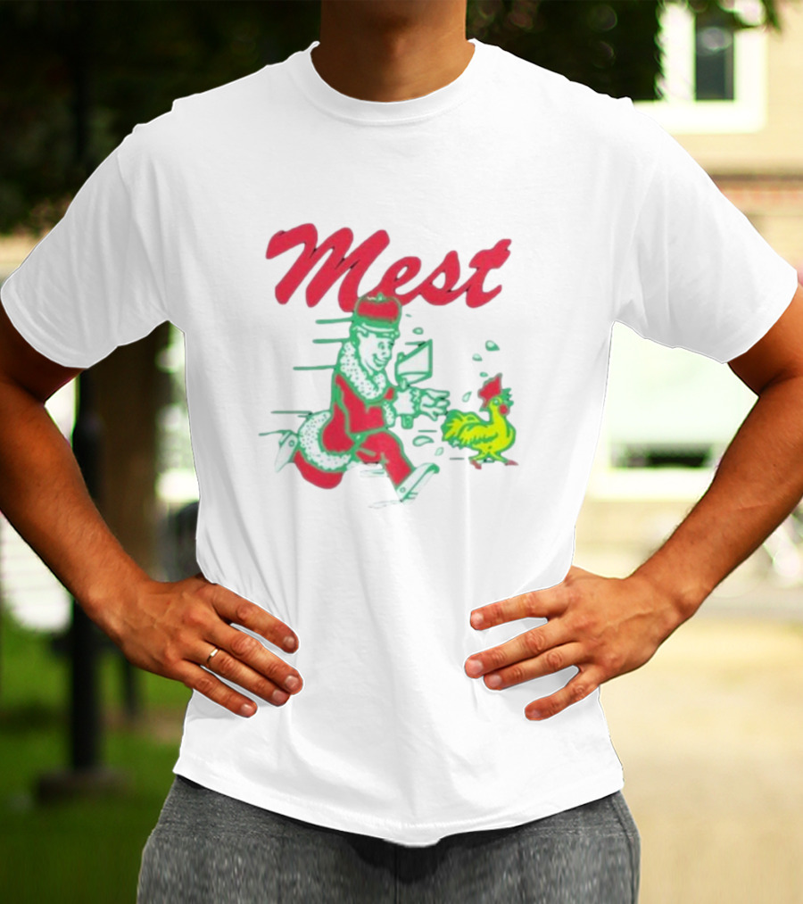 Tony Lovato X Mest The Boys Santa Running With Chicken T-Shirt