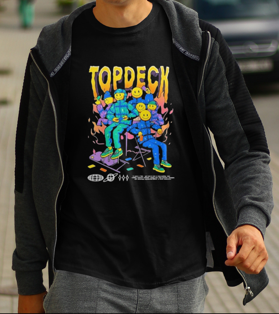 TOPDECK Smiley Squad Vibrant Characters With Musical Vibes T-Shirt