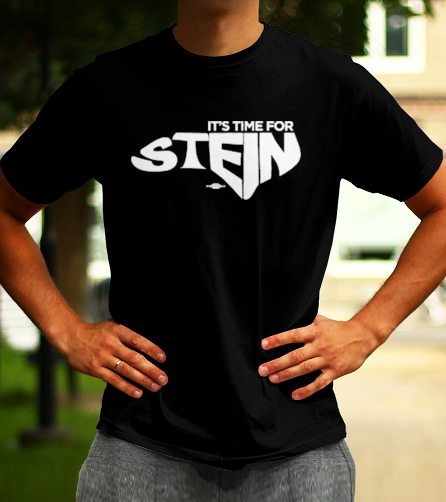 IT’S TIME FOR STEIN Classic Superhero Inspired Bold Lettering T-Shirt