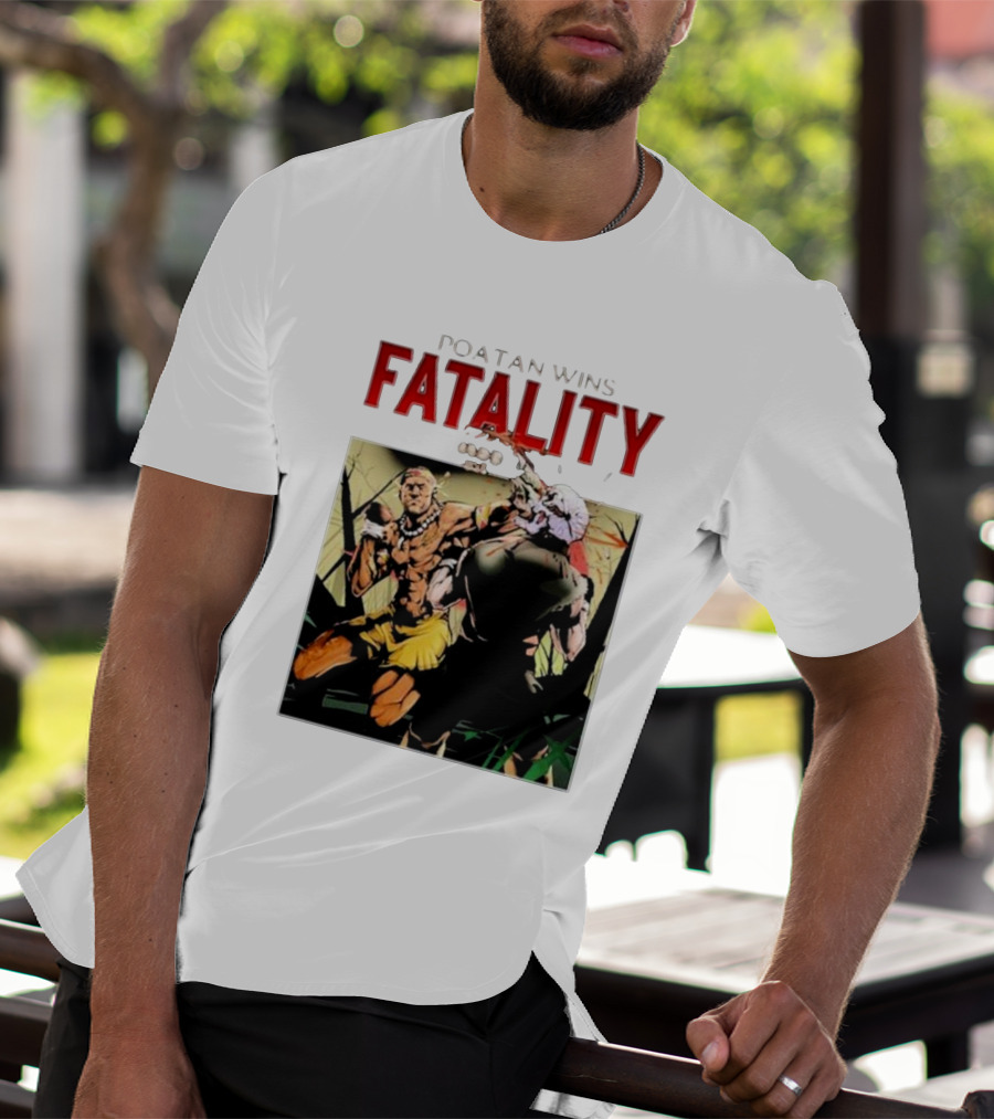 Poatan Wins Fatality Comic Style Fight Scene T-Shirt