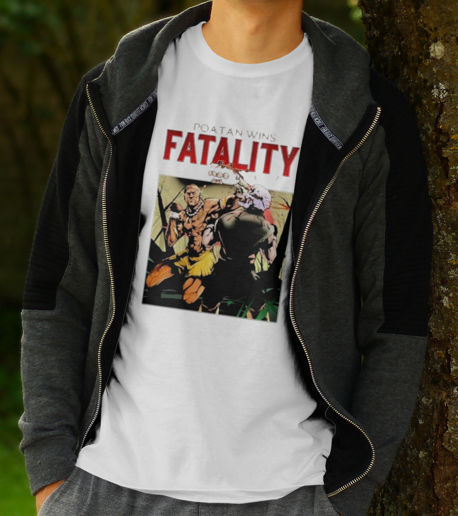 Poatan Wins Fatality Comic Style Fight Scene T-Shirt