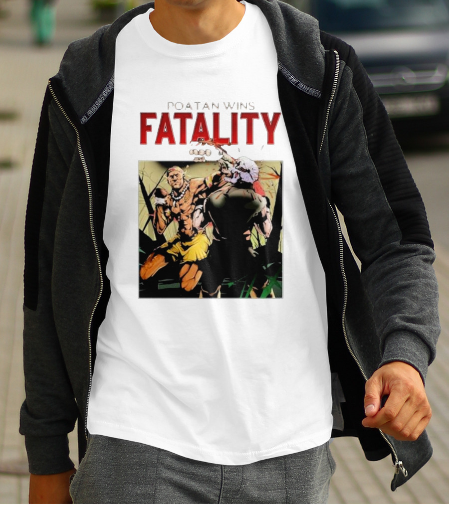 Poatan Wins Fatality Comic Style Fight Scene T-Shirt