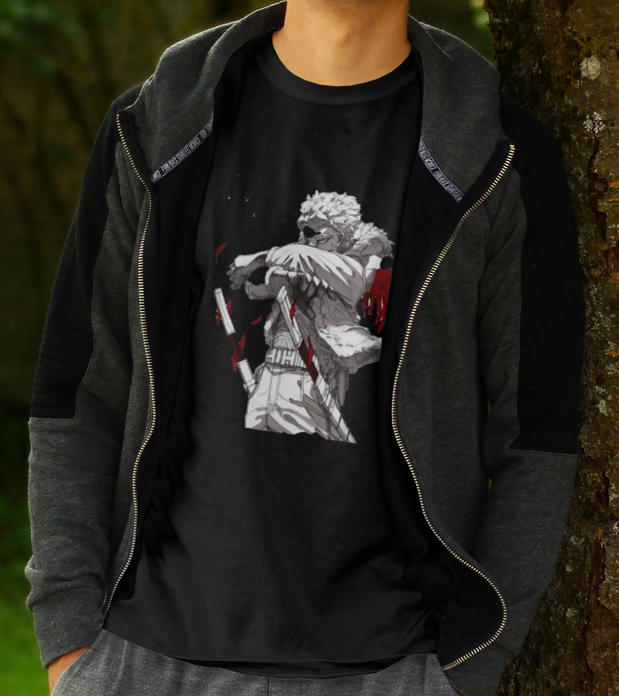The My Hero Academia Anime Hawks With Swords And Japanese Text T-Shirt