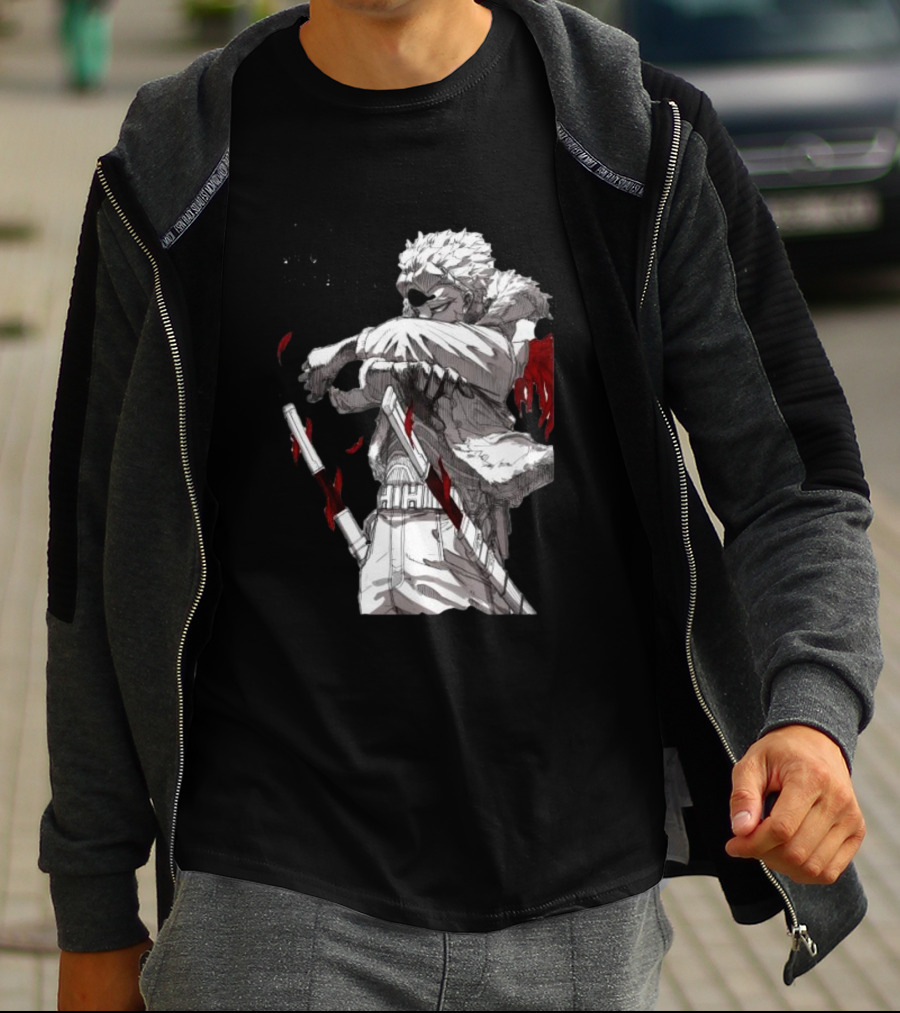 The My Hero Academia Anime Hawks With Swords And Japanese Text T-Shirt