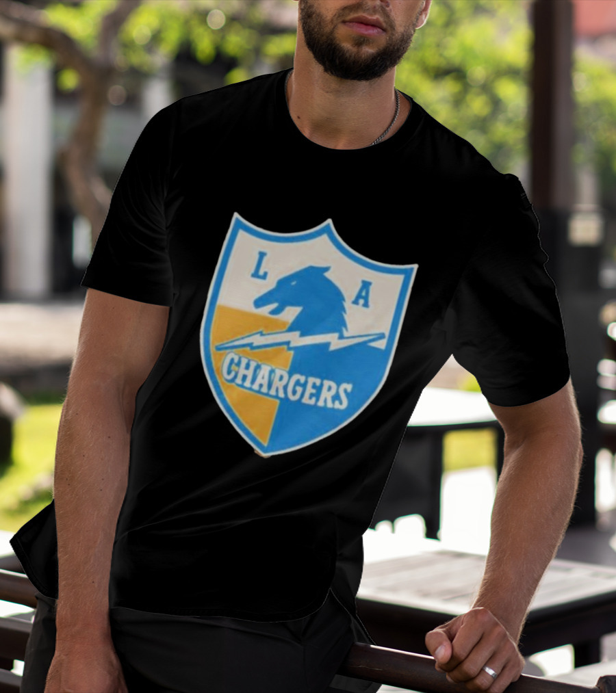 Los Angeles Chargers 1961 Vintage Logo Shield With Horse And Bolt T-Shirt