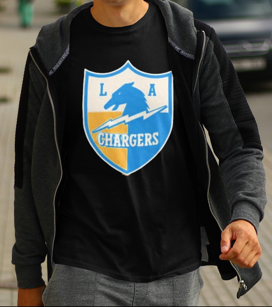 Los Angeles Chargers 1961 Vintage Logo Shield With Horse And Bolt T-Shirt