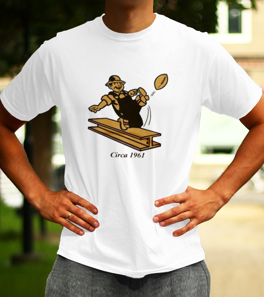 Pittsburgh Steelers Circa 1961 Football Kick Ironworker T-Shirt