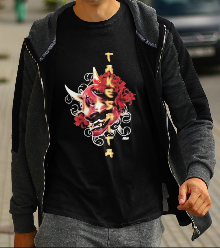 Takeshita Demon Oni Mask Floral ABM T-Shirt