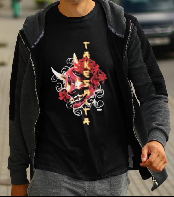 Takeshita Demon Oni Mask Floral ABM T-Shirt