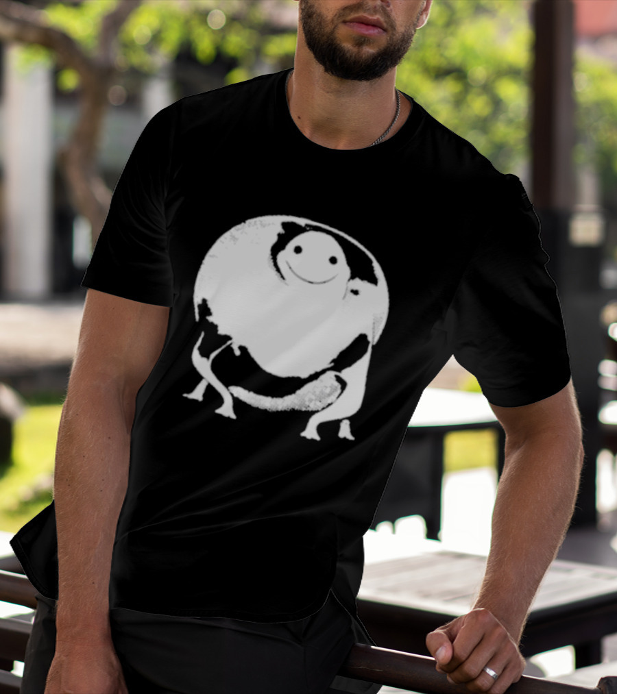 Marble City Pizza Cow Happy Black And White Smiling Cow T-Shirt