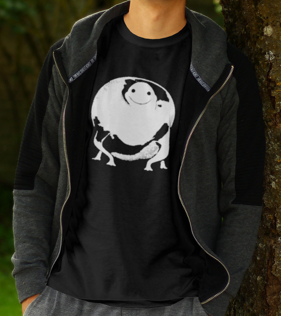 Marble City Pizza Cow Happy Black And White Smiling Cow T-Shirt
