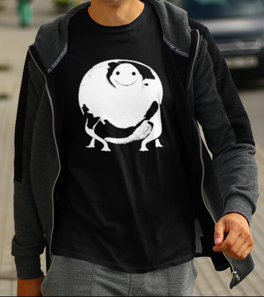 Marble City Pizza Cow Happy Black And White Smiling Cow T-Shirt