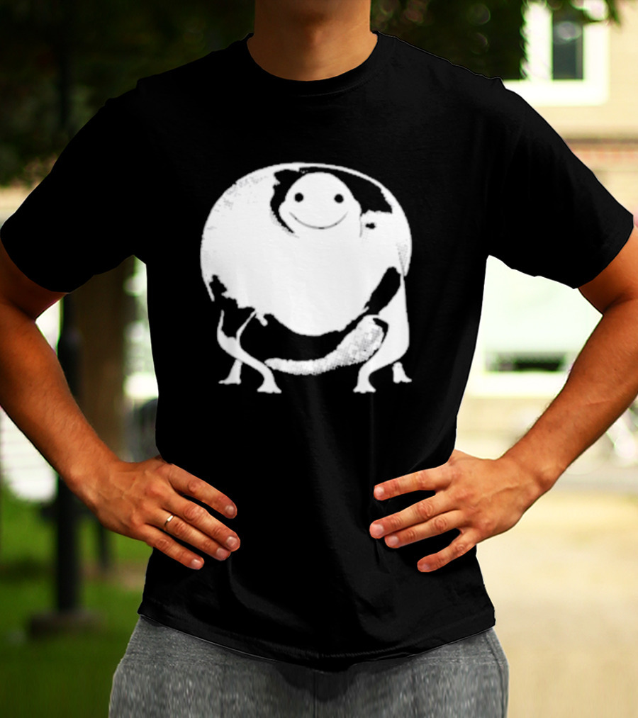 Marble City Pizza Cow Happy Black And White Smiling Cow T-Shirt