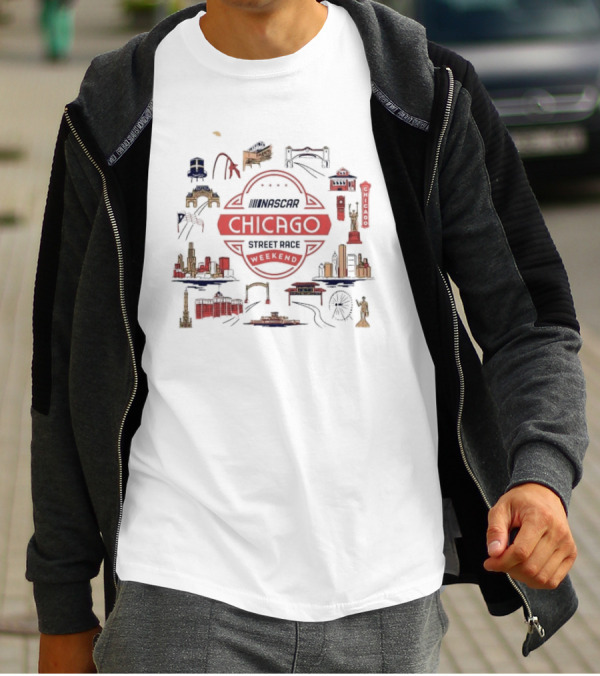 NASCAR Chicago Street Race Weekend Landmarks T-Shirt